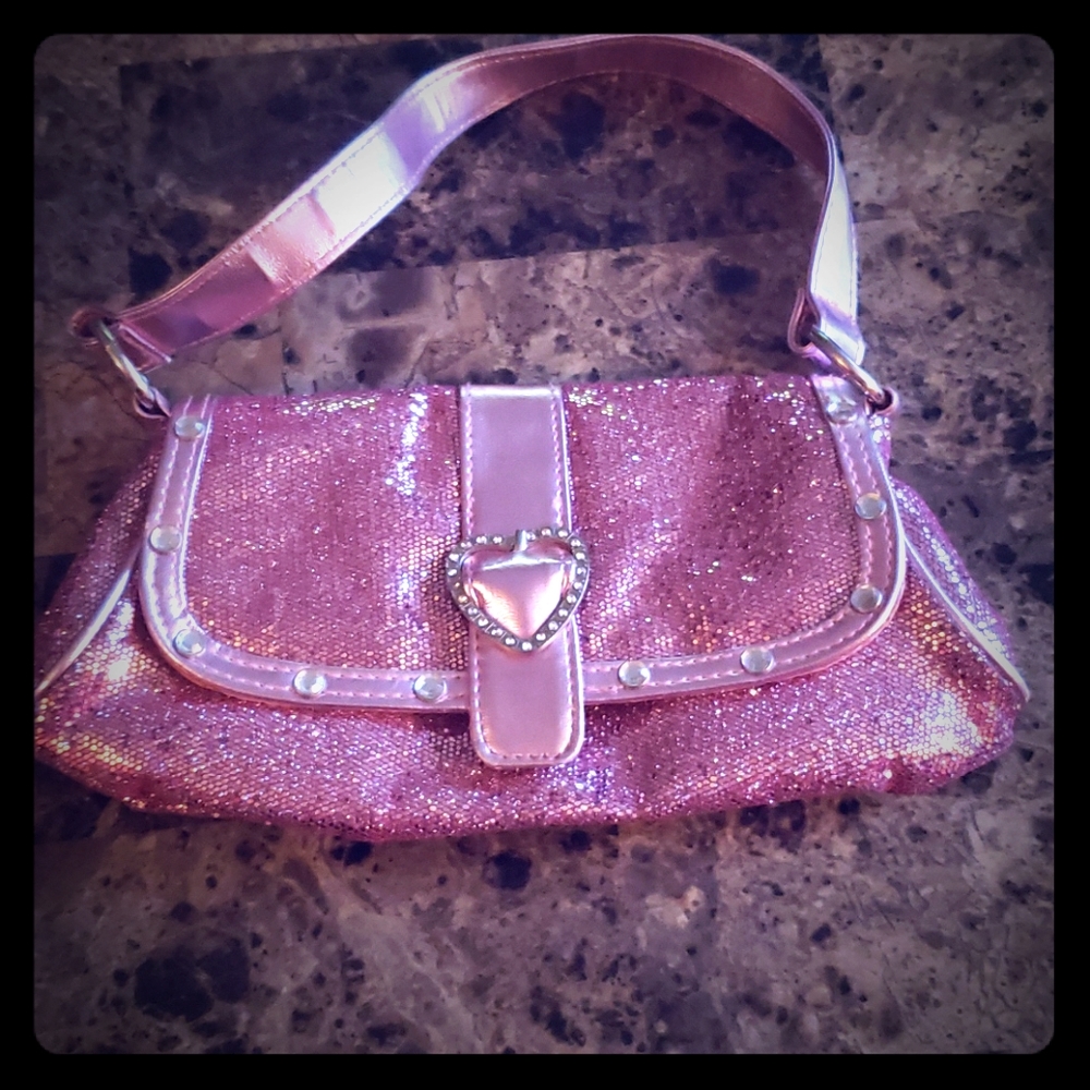 cute pink sparkles little girl purse